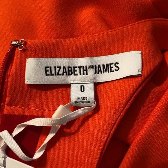 Elizabeth and James Magdelena Fit and Flare Dress in "Tang" (orange) size 0 - Picture 9 of 9